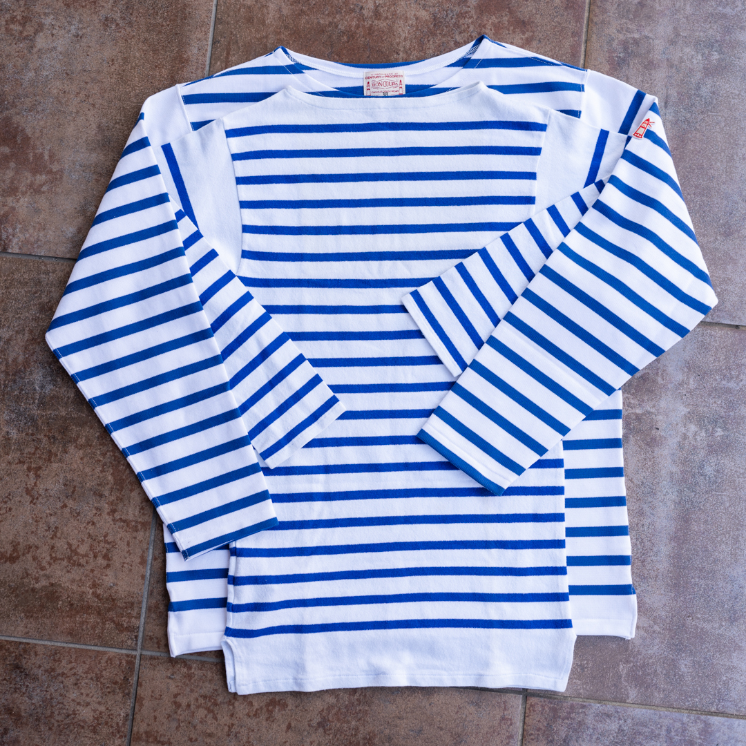 ブレトンシャツ Breton Shirt Long Sleeve Raschel Knit blue white